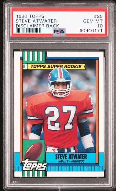 1990 Topps Steve Atwater Disclaimer Back #29 card image