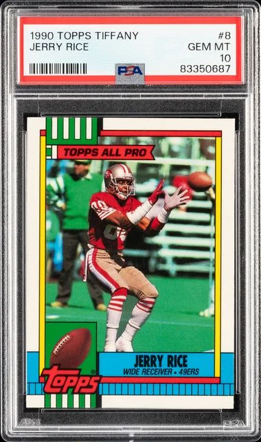1990 Topps Tiffany Jerry Rice #8 card image