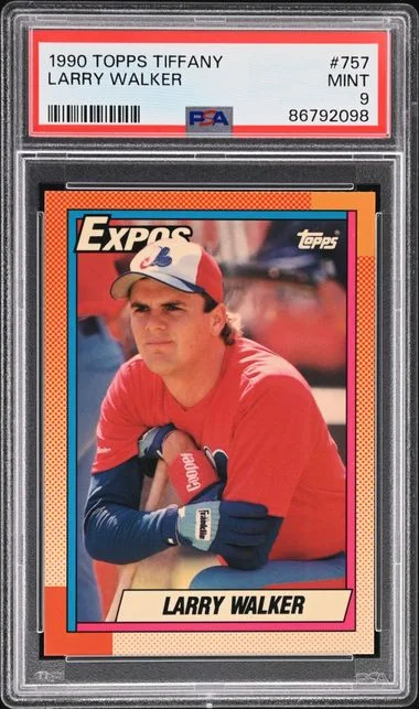 1990 Topps Tiffany Larry Walker #757 card image