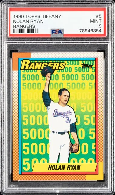 1990 Topps Tiffany Nolan Ryan Rangers #5 card image