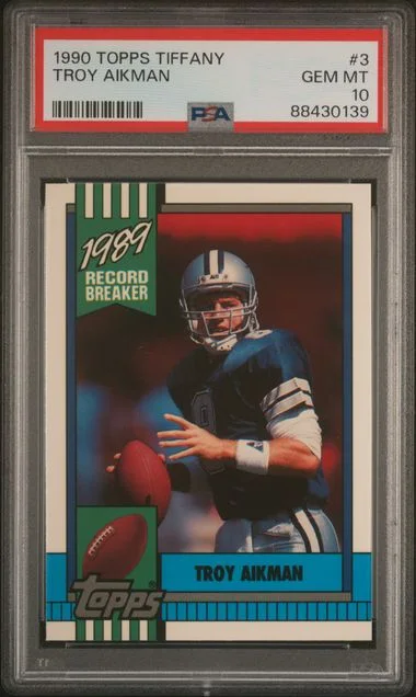 1990 Topps Tiffany Troy Aikman #3 card image