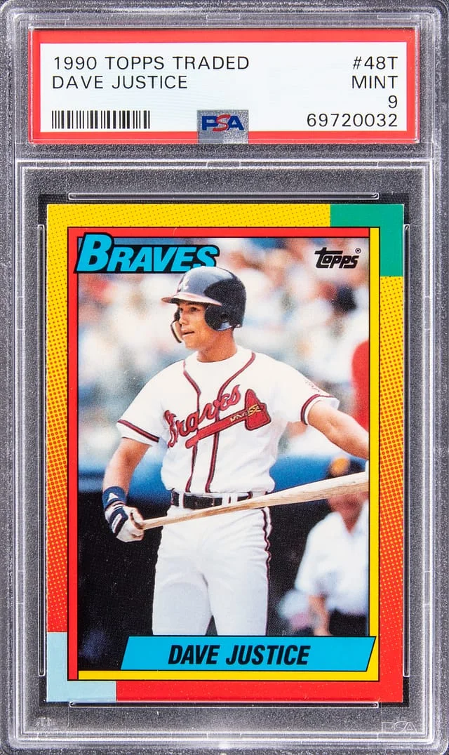1990 Topps Traded Dave Justice #48T card image