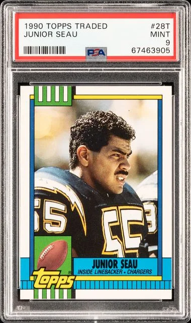 1990 Topps Traded Junior Seau #28T card image