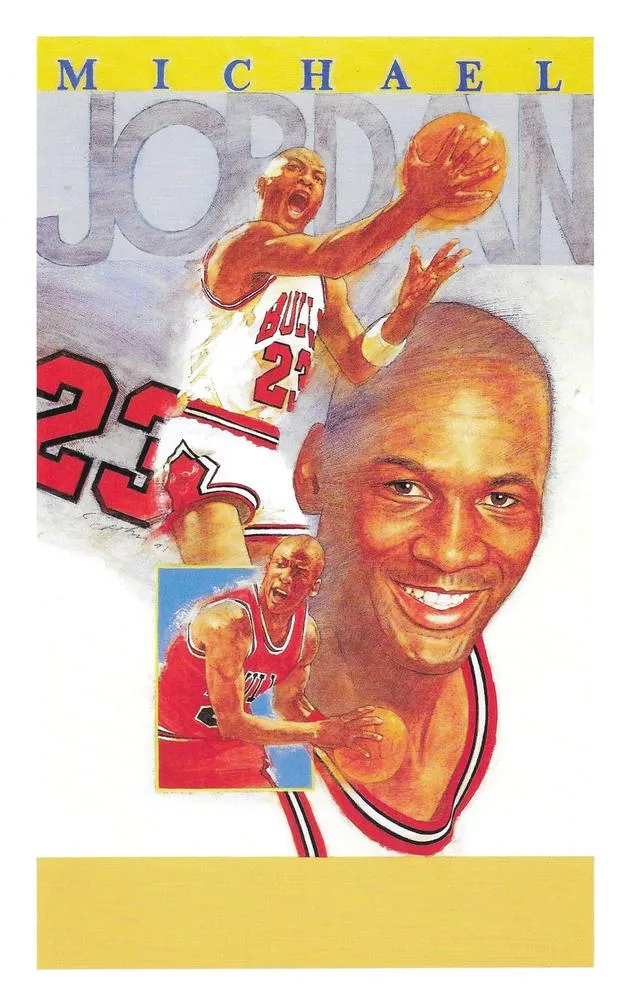 1991-92 Allan Kaye's Sports Cards News Magazine Michael Jordan Postcard-size 1991-92 (Portraits) #2 card image