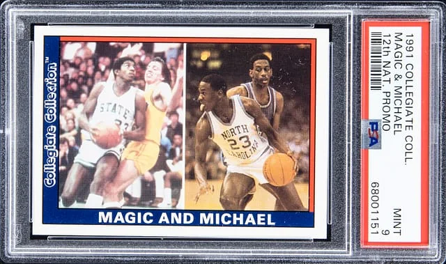 1991-92 Collegiate Collection National Promotion Michael Jordan/Magic Johnson #12th card image