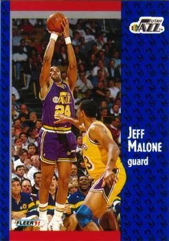 1991-92 Fleer Jeff Malone 3D Acrylic #200 card image