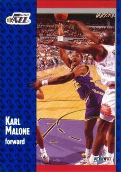 1991-92 Fleer Karl Malone 3D Acrylic #201 card image