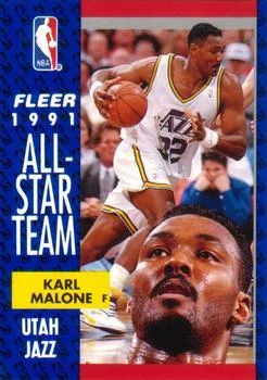 1991-92 Fleer Karl Malone 3D Acrylic #219 card image
