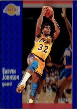1991-92 Fleer Magic Johnson 3D Acrylic #100 card image