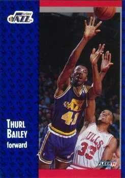 1991-92 Fleer Thurl Bailey 3D Acrylic #197 card image
