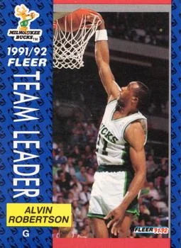 1991-92 Fleer Alvin Robertson #386 card image