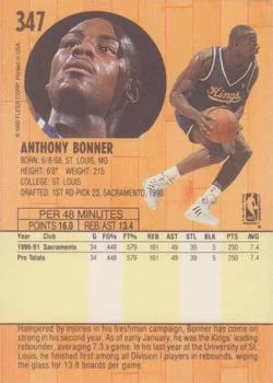 1991-92 Fleer Anthony Bonner #347 card back image