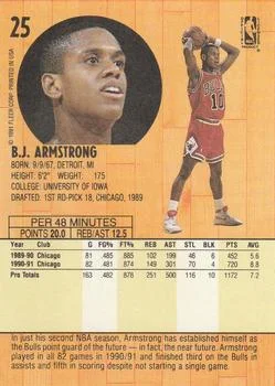 1991-92 Fleer B.J. Armstrong #25 card back image