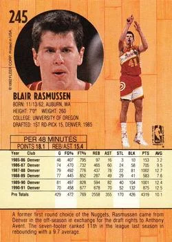 1991-92 Fleer Blair Rasmussen #245 card back image