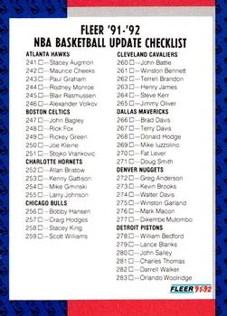1991-92 Fleer Checklist: 241-324 #399 card image