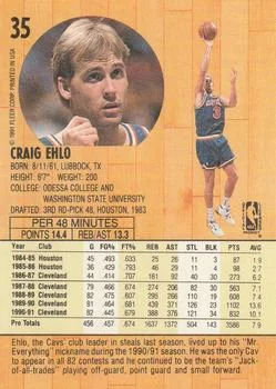 1991-92 Fleer Craig Ehlo #35 card back image