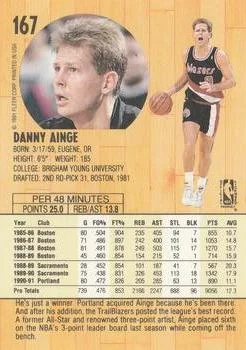 1991-92 Fleer Danny Ainge #167 card back image
