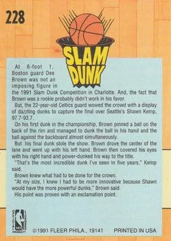 1991-92 Fleer Dee Brown SD #228 card back image
