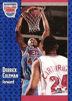 1991-92 Fleer Derrick Coleman #130 card image