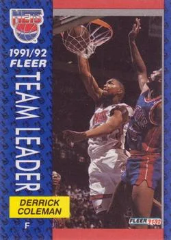 1991-92 Fleer Derrick Coleman #388 card image