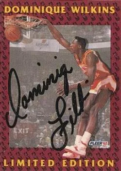 1991-92 Fleer Dominique Wilkins AU [Dominique Wilkins Limited Edition Autographs] Dominique Wilkins Limited Edition Autographs #1 card image