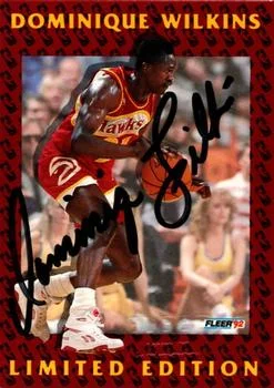 1991-92 Fleer Dominique Wilkins AU Dominique Wilkins Limited Edition Autographs #12 card image