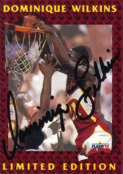 1991-92 Fleer Dominique Wilkins AU Dominique Wilkins Limited Edition Autographs #4 card image