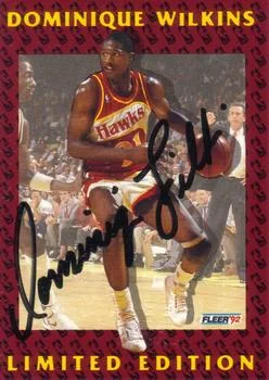 1991-92 Fleer Dominique Wilkins AU [Dominique Wilkins Limited Edition Autographs] Dominique Wilkins Limited Edition Autographs #5 card image