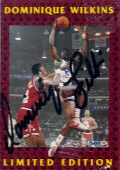 1991-92 Fleer Dominique Wilkins AU [Dominique Wilkins Limited Edition Autographs] Dominique Wilkins Limited Edition Autographs #7 card image