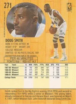 1991-92 Fleer Doug Smith #271 card back image
