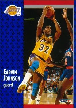 1991-92 Fleer Earvin Johnson #100 card image