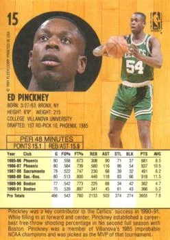 1991-92 Fleer Ed Pinckney #15 card back image