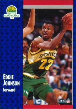 1991-92 Fleer Eddie Johnson #190 card image