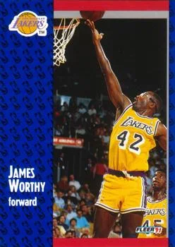 1991-92 Fleer James Worthy #104 card image