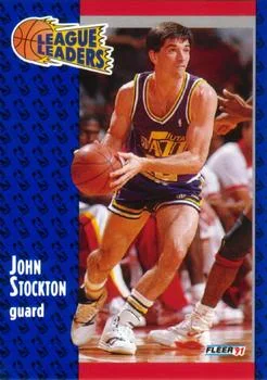 1991-92 Fleer John Stockton LL #221 card image