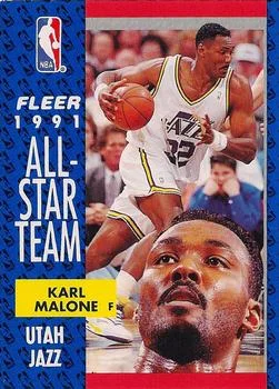 1991-92 Fleer Karl Malone #219b card image