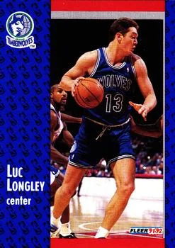 1991-92 Fleer Luc Longley #320 card image