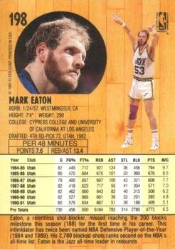 1991-92 Fleer Mark Eaton #198 card back image