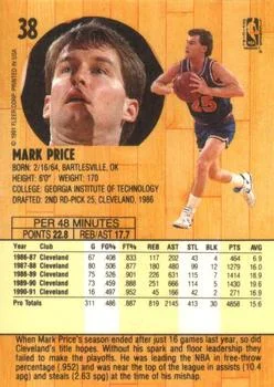1991-92 Fleer Mark Price #38 card back image