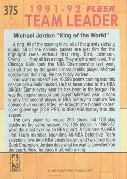 1991-92 Fleer Michael Jordan #375 card back image