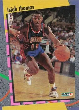 1991-92 Fleer Isiah Thomas SAM NBA Schoolyard Stars Promotional Samples #2 card image