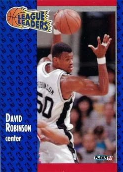 1991-92 Fleer David Robinson LL Perforated Magazine Promotional Sample Sheet Singles #225 card image