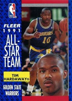 1991-92 Fleer Tim Hardaway Perforated Magazine Promotional Sample Sheet Singles #216 card image