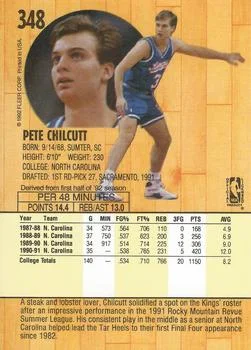 1991-92 Fleer Pete Chilcutt #348 card back image