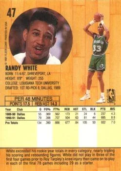 1991-92 Fleer Randy White #47 card back image