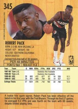 1991-92 Fleer Robert Pack #345 card back image