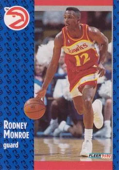 1991-92 Fleer Rodney Monroe #244 card image