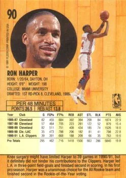 1991-92 Fleer Ron Harper #90 card back image