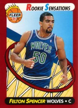 1991-92 Fleer Felton Spencer [Rookie Sensations] Rookie Sensations #6 card image