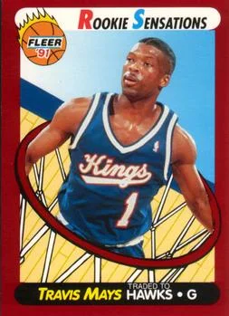 1991-92 Fleer Travis Mays [Rookie Sensations] Rookie Sensations #5 card image